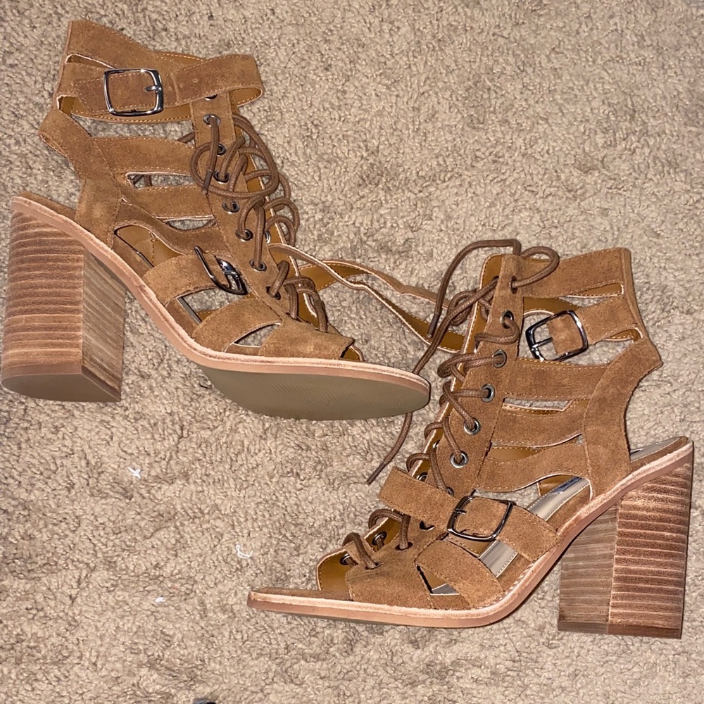 Steve Madden Brown Strappy Block Heels